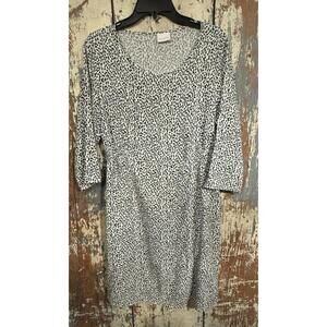 Mamalicious Maternity White Animal Print Dress Large